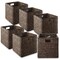 Casafield 12" x 12" Water Hyacinth Storage Baskets, Collapsible Cube Organizers, Woven Bins for Bathroom, Bedroom, Laundry, Pantry, Shelves